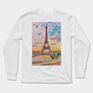 Eiffel Tower Hatching 2 Long Sleeve T-Shirt